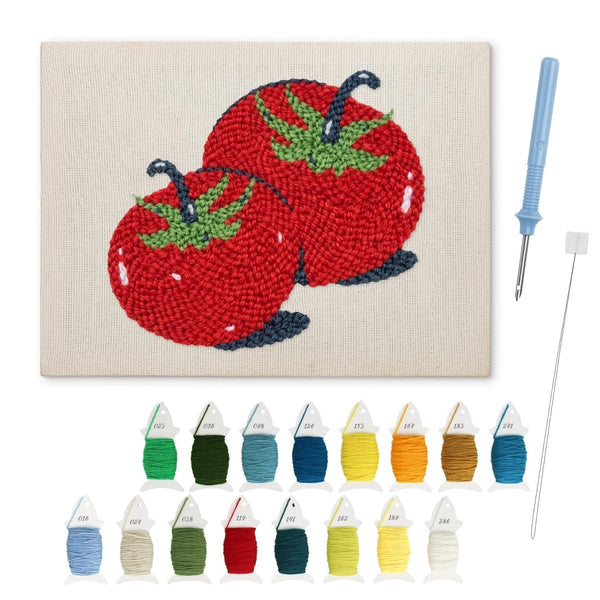 Red Twin Tomatoes punch needle kit – Creative Vibes Dubai