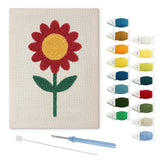Red Yellow Flower punch needle kit