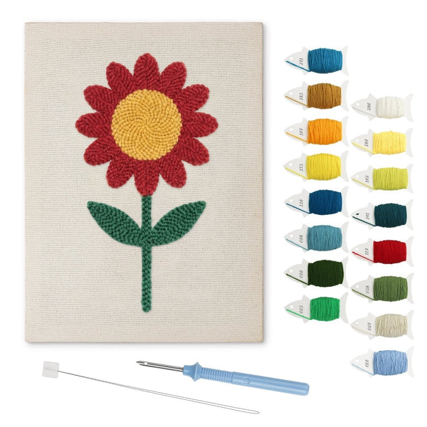 Red Yellow Flower punch needle kit – Creative Vibes Dubai