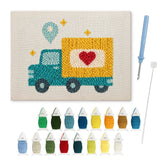 Punch Needle Kit - Teal Heart Truck