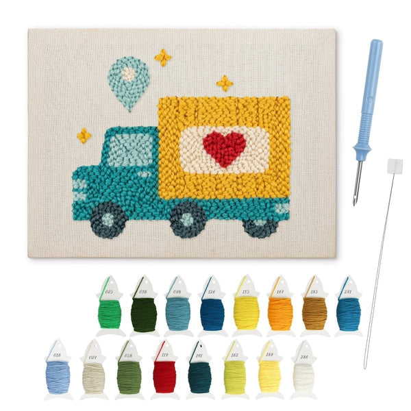 Punch Needle Kit - Teal Heart Truck – Creative Vibes Dubai
