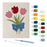 Tulip Bouquet With Bow punch needle kit