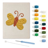 Yellow Butterfly punch needle kit