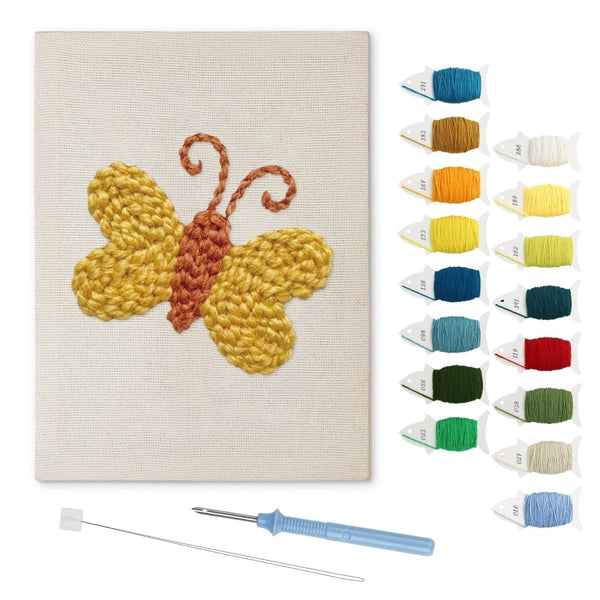 Yellow Butterfly punch needle kit – Creative Vibes Dubai