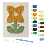 Yellow Four-petal Flower punch needle kit