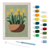 Yellow Potted Flowers punch needle kit