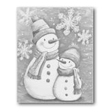 Snowman with Child Snowflakes Dot Painting Kit finished canvas from Creative Vibes