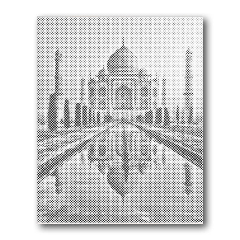 Taj Mahal Agra India Dot Painting Kit finished canvas from Creative Vibes