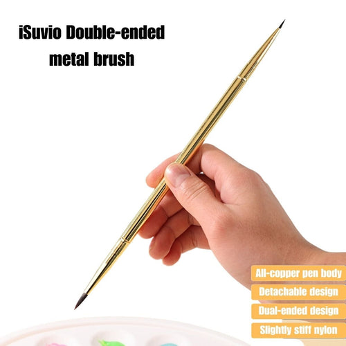 Double-ended metal detail brush