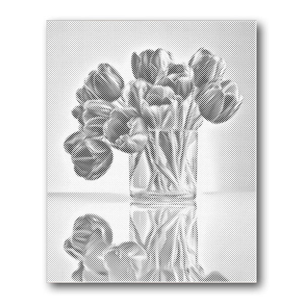 Tulip Bouquet Glass Vase Dot Painting Kit finished canvas from Creative Vibes – Creative Vibes Dubai