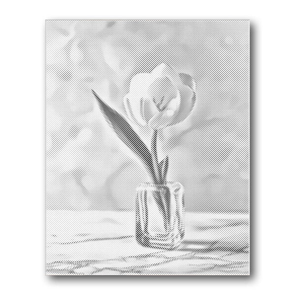 Tulip Jar Minimal Light Dot Painting Kit finished canvas from Creative Vibes – Creative Vibes Dubai