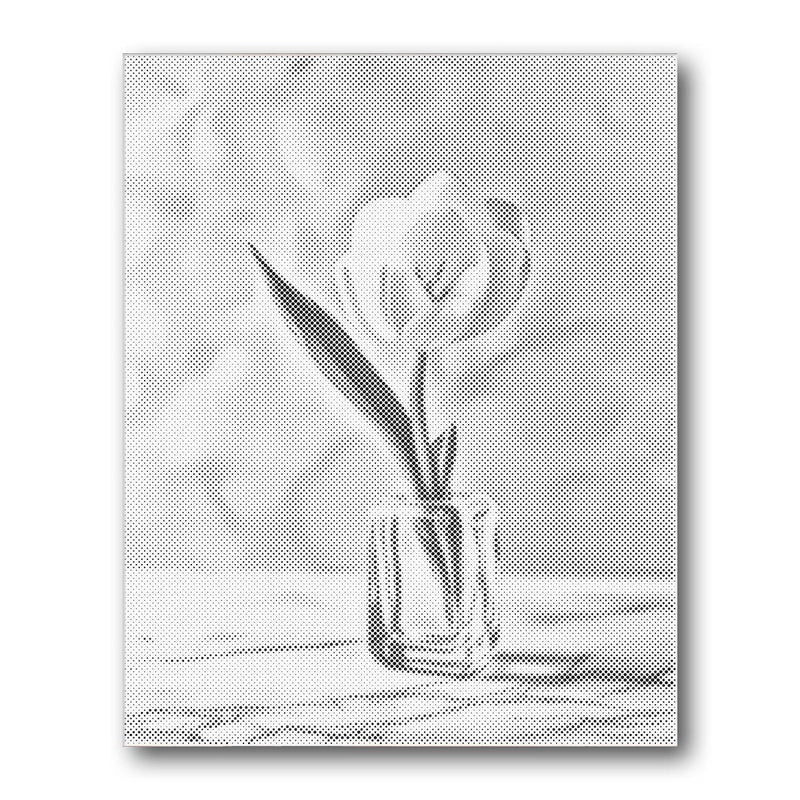 Tulip Jar Minimal Light Dot Painting Kit finished canvas from Creative Vibes